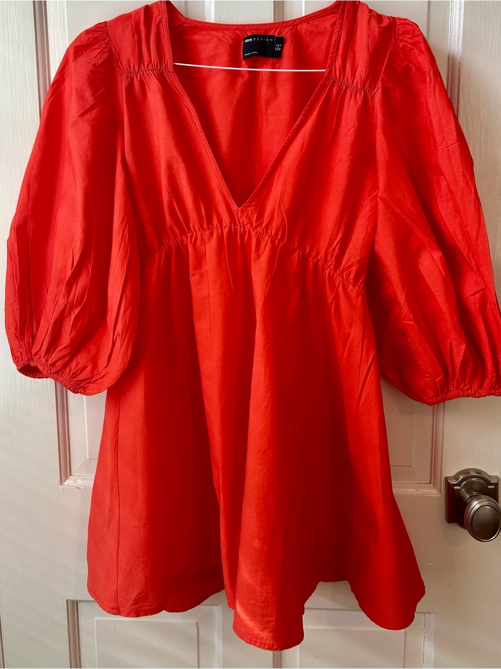 ASOS Orange Mini Dress with Puff Sleeves, Size XS, NWOT